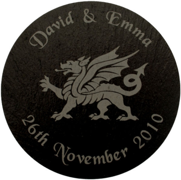 Welsh Dragon Slate Coaster 